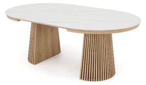 MebleMWM Stół okrągły rozkładany IMPERIAL | 120/160/200 Dąb natural | blat ceramiczny