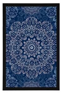 Plakat niebieska Mandala z abstrakcyjnym wzorem