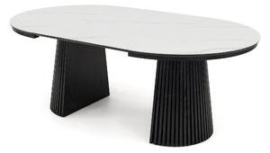 MebleMWM Stół okrągły rozkładany IMPERIAL | 120/160/200 Czarny | blat ceramiczny