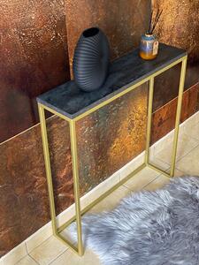 Złota konsolka, toaletka LOFT GLAMOUR 68x18x82