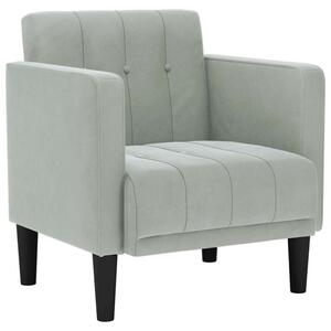 Sofa fotel z podÅokietnikami jasnoszary 53 cm aksamit