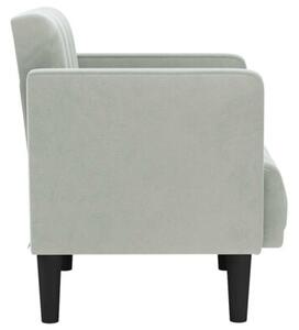 Sofa fotel z podÅokietnikami jasnoszary 53 cm aksamit