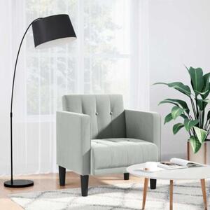 Sofa fotel z podÅokietnikami jasnoszary 53 cm aksamit