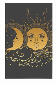 Plakat harmonia słońca i księżyca