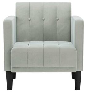 Sofa fotel z podÅokietnikami jasnoszary 53 cm aksamit