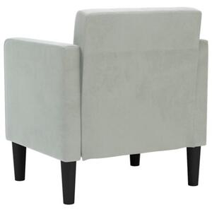 Sofa fotel z podÅokietnikami jasnoszary 53 cm aksamit