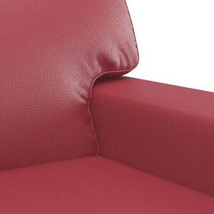 Sofa, 2-osobowa winna czerwieÅ, 120 cm, sztuczna skÃ³ra
