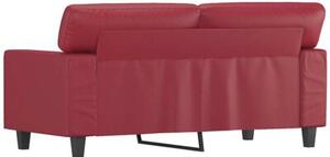 Sofa, 2-osobowa winna czerwieÅ, 120 cm, sztuczna skÃ³ra