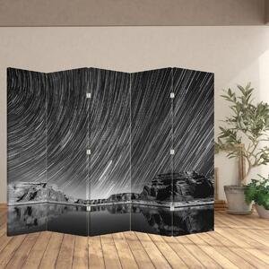 Parawan - Czarno - białe gwiaździste niebo (210x170 cm)