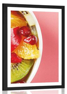 Plakat z passe-partout letnia sałatka owocowa