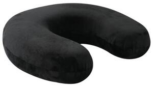 Ergonomiczna poduszka podrÃ³Å¼na z aksamitu i pianki pamiÄciowej - czarna