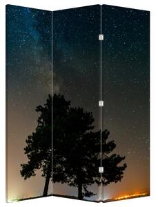 Parawan - Nocne niebo z drzewami (126x170 cm)