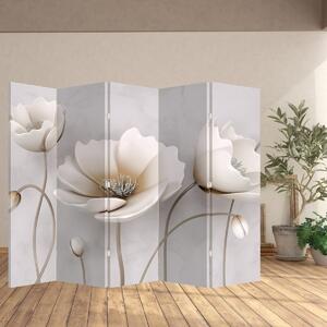 Parawan - Białe kwiaty (210x170 cm)