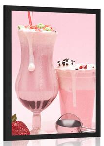 Plakat różowy koktajl mleczny