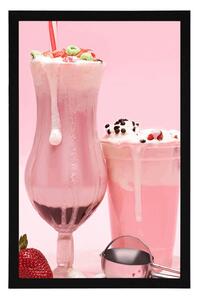 Plakat różowy koktajl mleczny