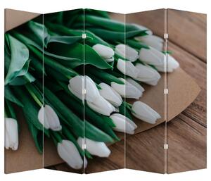Parawan - Bukiet białych tulipanów (210x170 cm)