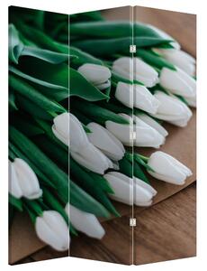 Parawan - Bukiet białych tulipanów (126x170 cm)