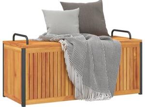 Skrzynia ogrodowa, 110x45x42/53 cm, drewno akacjowe i stal