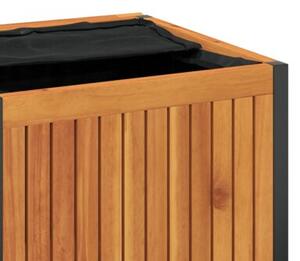 Skrzynia ogrodowa, 110x45x42/53 cm, drewno akacjowe i stal
