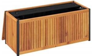 Skrzynia ogrodowa, 110x45x42/53 cm, drewno akacjowe i stal