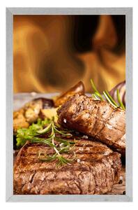 Plakat grillowany stek wołowy