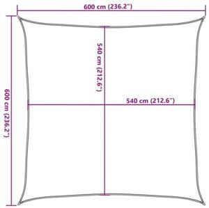 Żagiel przeciwsłoneczny, 160 g/m², beżowy, 6x6 m, hdpe