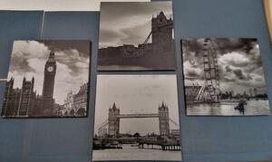 Zestaw obrazów tajemniczy Londyn w wersji czarno-białej