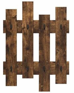 Wiszący wieszak na płaszcze z półkami w kolorze wędzonego dębu 60 x 3 x 82 cm