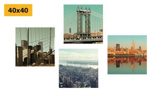 Zestaw obrazów widok na Nowy Jork