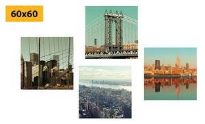 Zestaw obrazów widok na Nowy Jork