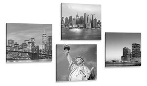 Zestaw obrazów Nowy Jork w wersji czarno-białej