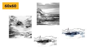Zestaw obrazów morze w imitacji obrazu olejnego