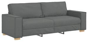 Sofa 3-osobowa ciemnoszara 220x78x84 cm tkanina