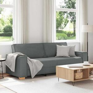 Sofa 3-osobowa ciemnoszara 220x78x84 cm tkanina