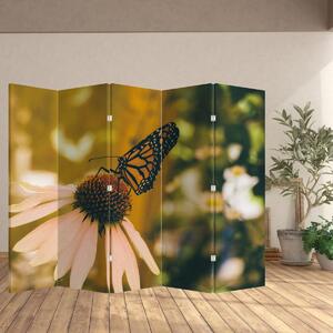 Parawan - Motyl na kwiatku (210x170 cm)