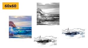 Zestaw obrazów imitacja malowanego morza