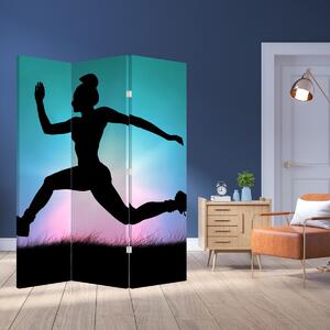 Parawan - Sylwetka skaczącej kobiety (126x170 cm)