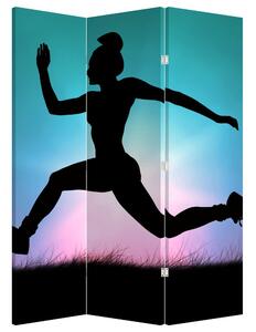 Parawan - Sylwetka skaczącej kobiety (126x170 cm)