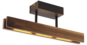 Wiejska lampa sufitowa drewniana z 3-stopniowym ściemnianiem LED - Holz Oswietlenie wewnetrzne