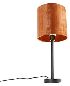 Nowoczesna lampa stołowa czarna z kloszem czerwona 25 cm - Simplo Oswietlenie wewnetrzne