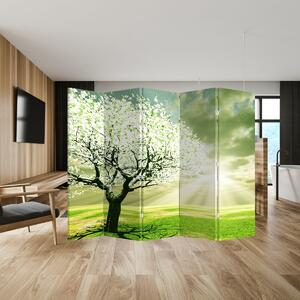 Parawan - Drzewo na łące (210x170 cm)