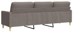 Sofa 3-osobowa, kolor taupe, 210 cm, tapicerowana tkaninÄ