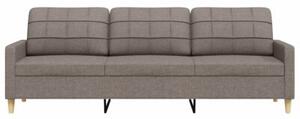 Sofa 3-osobowa, kolor taupe, 210 cm, tapicerowana tkaninÄ