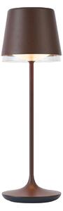 Lampa stołowa rdzawobrązowa z LED IP65, ładowalna ze stacją ładującą - Bass