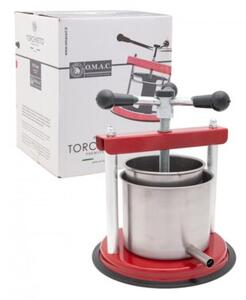 Włoska prasa do owoców i warzyw OMAC Torchietto 20cm – Stal nierdzewna | Pojemność 5L | Made in Italy | Do pomidorów, winogron i oliwek | Profesjonalna