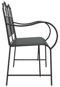 Ławka ogrodowa czarny 103,5 x 59 x 89 cm stal