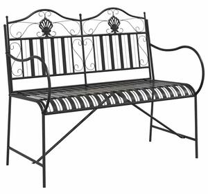 Ławka ogrodowa czarny 103,5 x 59 x 89 cm stal