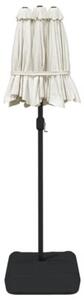 Podwójny parasol ogrodowy z LED, piaskowy, 316x145 cm