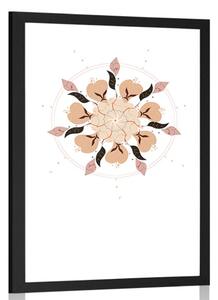 Plakat z passepartout delikatna abstrakcja kwiatów
