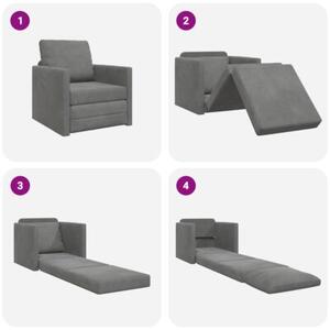 Sofa bed ciemnoszary 74 x 77 x 81 cm aksamit